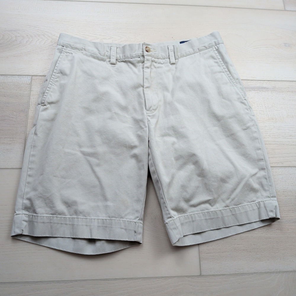 Polo Ralph Lauren Chino Shorts Mens 33 Classic Fit 9" Beige Cotton Khakis Preppy